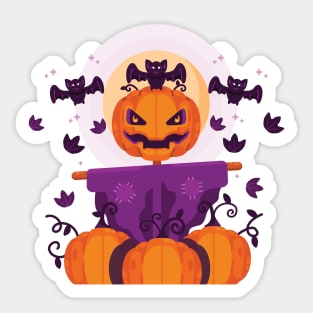 SCARECROW AND BATS, HALLOWEEN HAS ALREADY STARTED 2024 Sticker